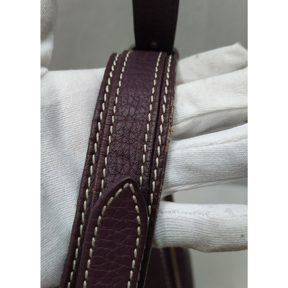 Dooney & Bourke Purple Pebbled Leather Zipper Pockets Hobo Shoulder Bag - Picture 6 of 16